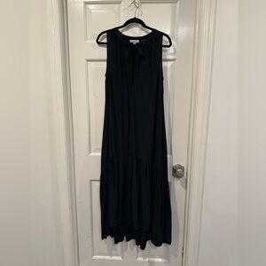 Ladies Prologue Modern Peasant Maxi Dress Size Large Black Sleeveless Tassel